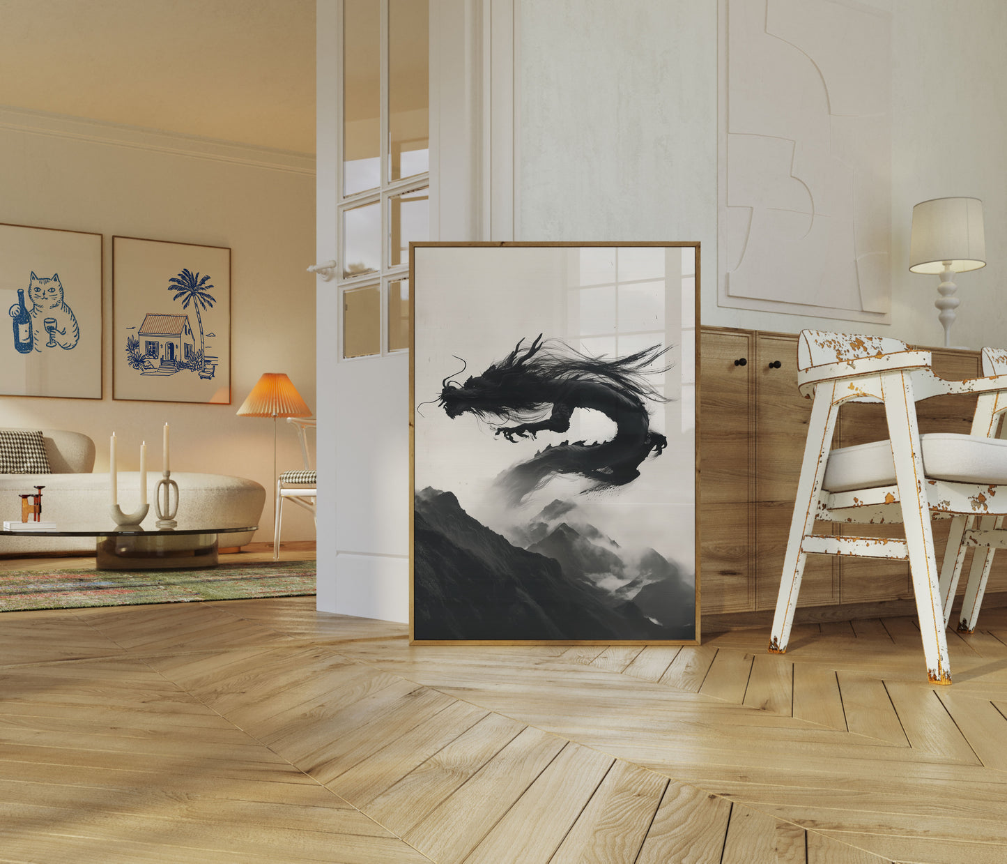 Mystic Mountain Dragon Poster