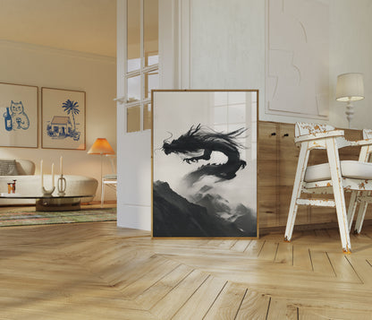 Mystic Mountain Dragon Poster