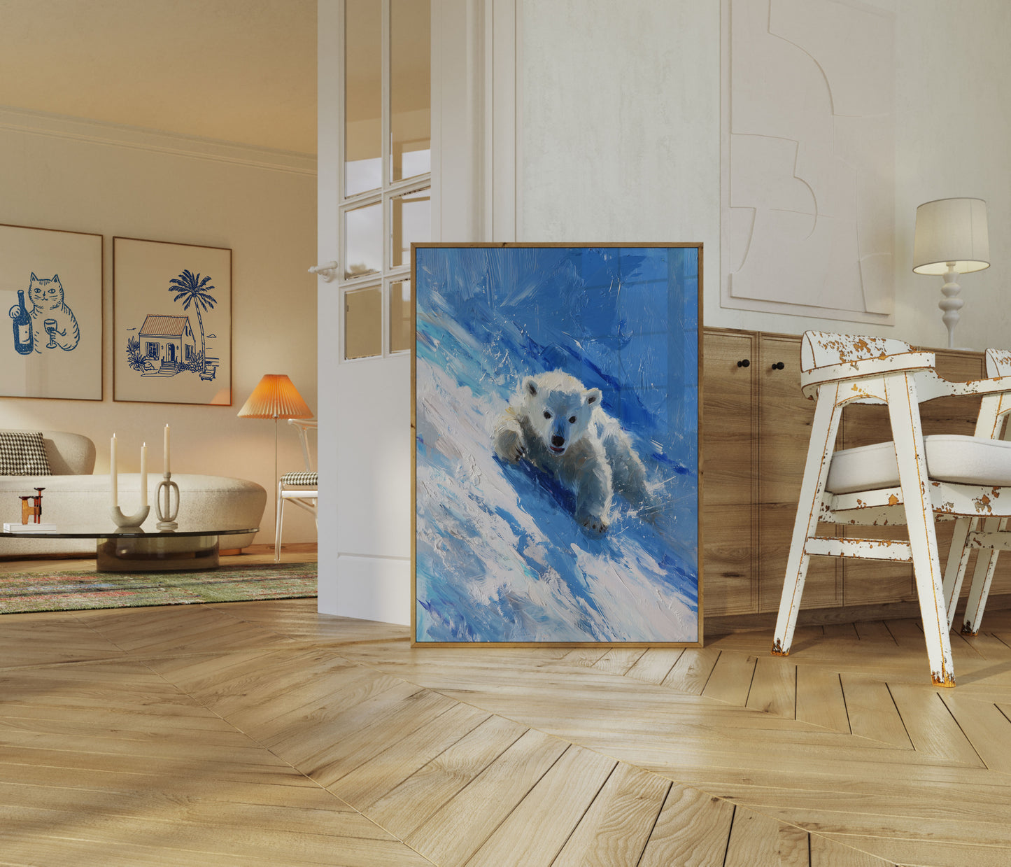 Poster dell'Orso Polare sulla Montagna Innevata