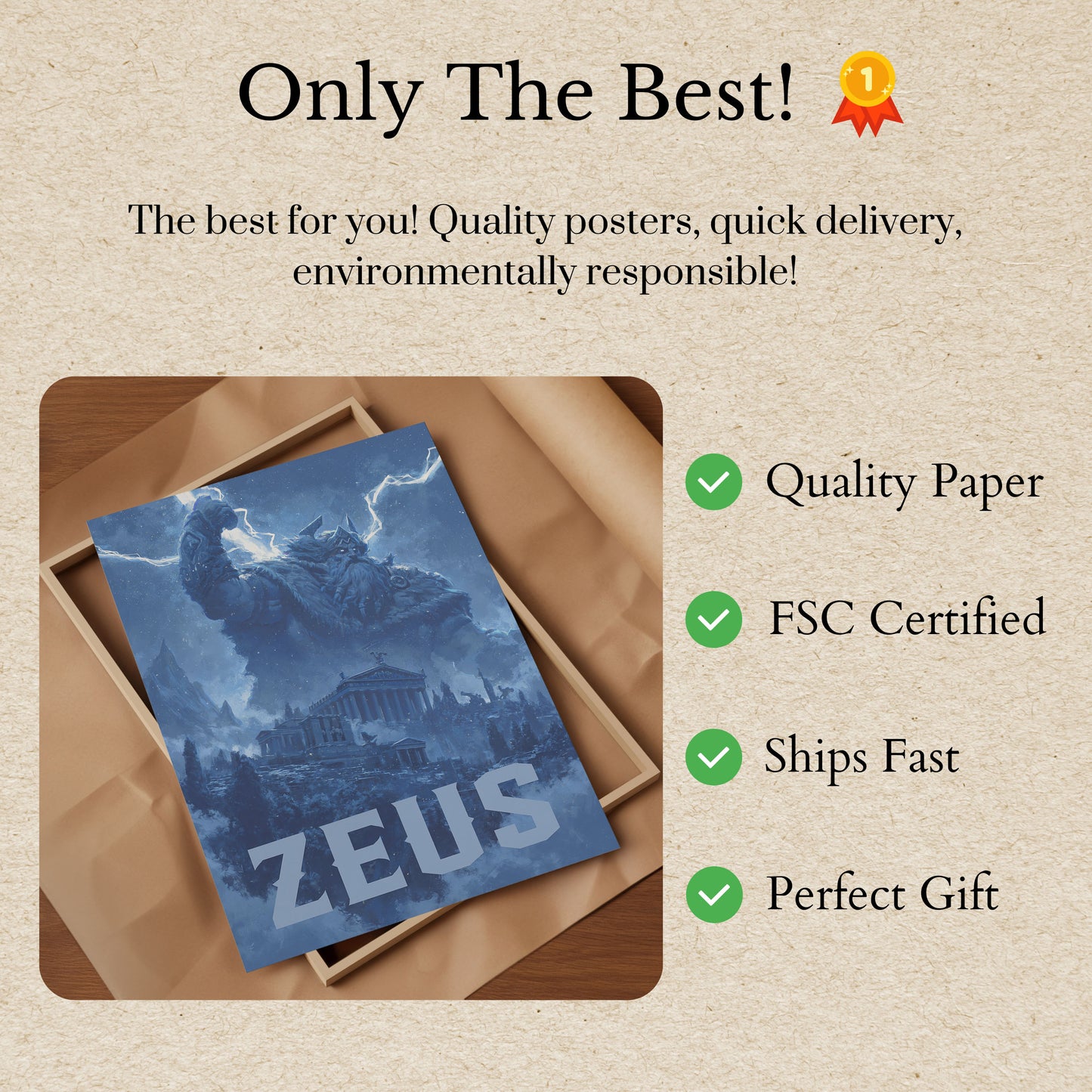 Plakát Zeus Bůh hromu