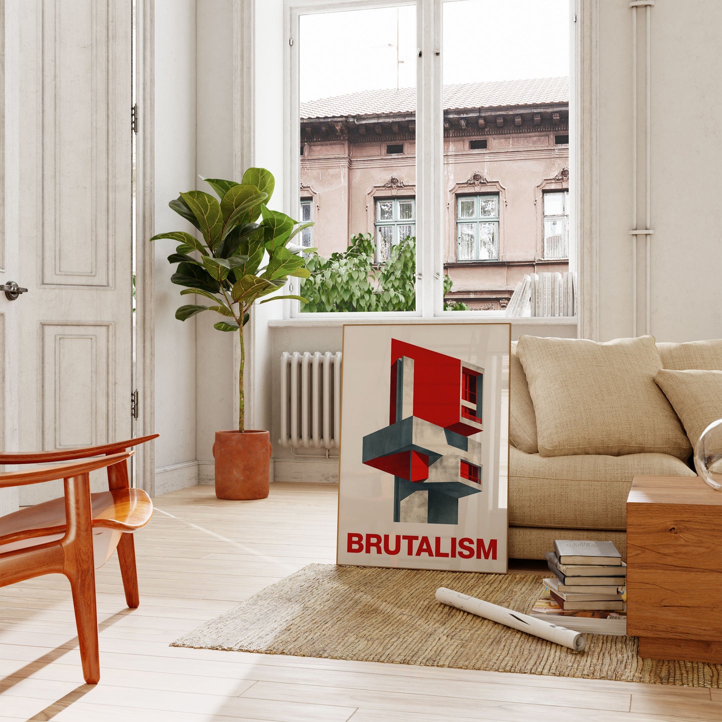 Designový plakát brutalistické architektury