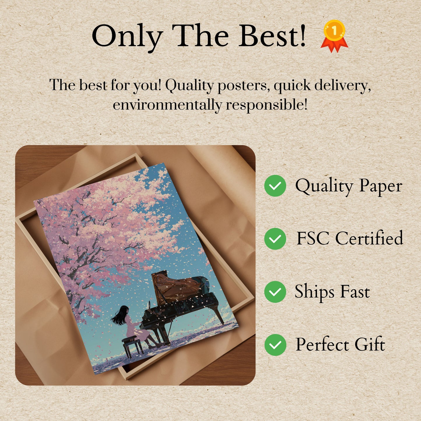 Cherry Blossom Piano Melody Poster
