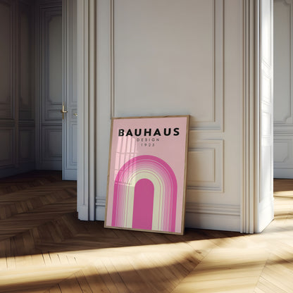 Bauhaus Pink Arch Vintage Poster