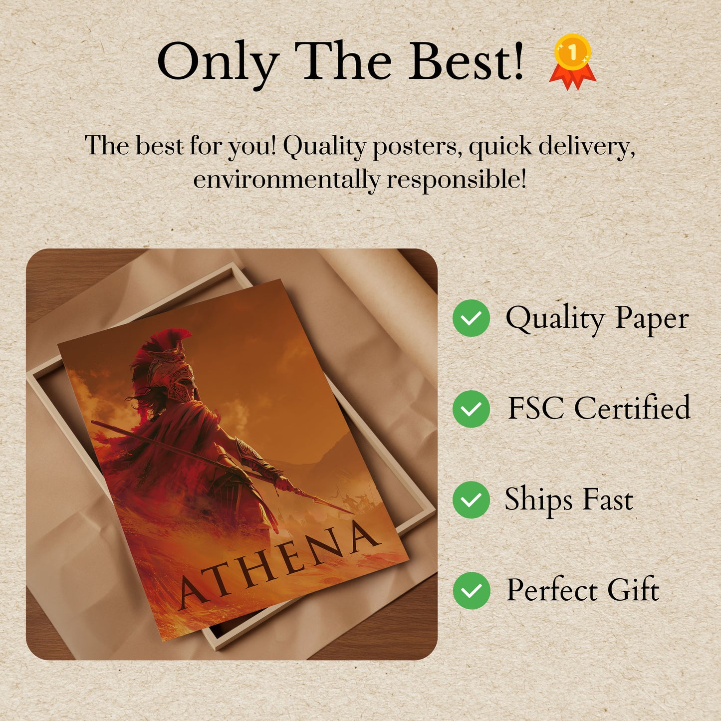 Athena Goddess Warrior Poster