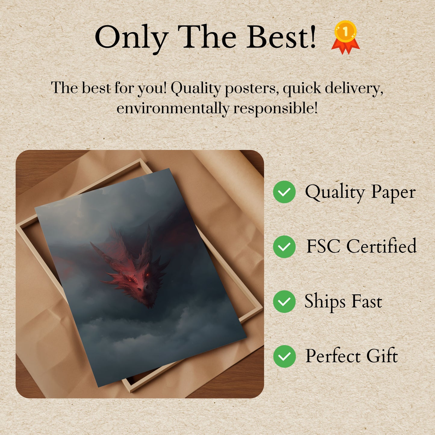 Crimson Dragon Storm Poster