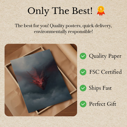 Crimson Dragon Storm Poster