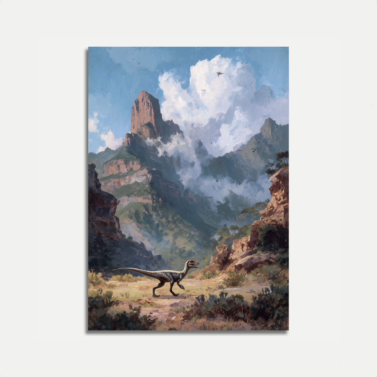 Póster del Velociraptor de la naturaleza primigenia