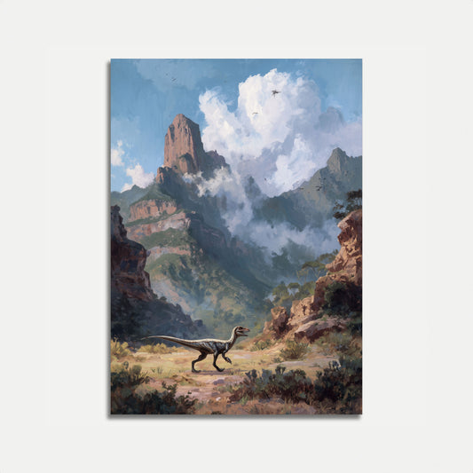 Póster del Velociraptor de la naturaleza primigenia