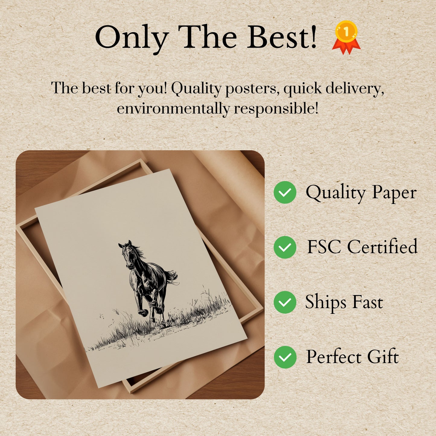 Wild Horse Running Free Poster