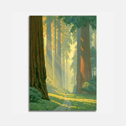 Sunlit Forest Cathedral Poster