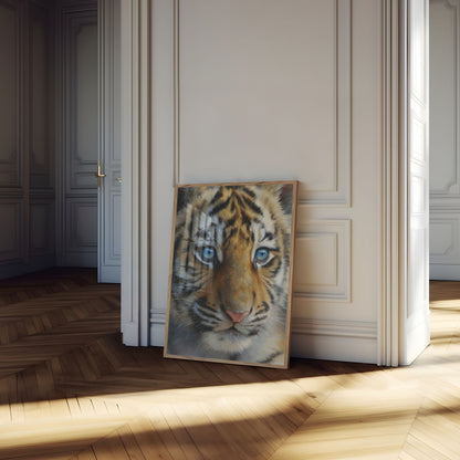 Tiger with Blue Eyes Poster