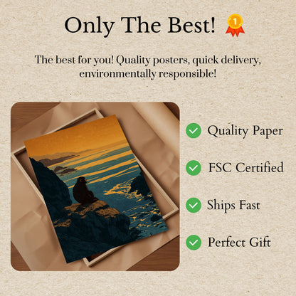 Macaco na Costa Rochosa Pôster