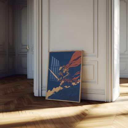 Crimson Knight's Ascent Poster