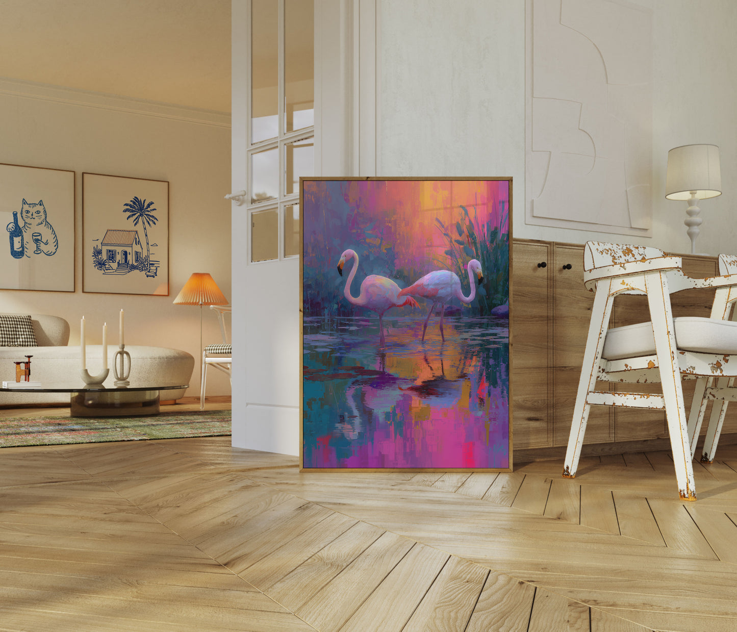 Flamingo Dreams Sunset Poster