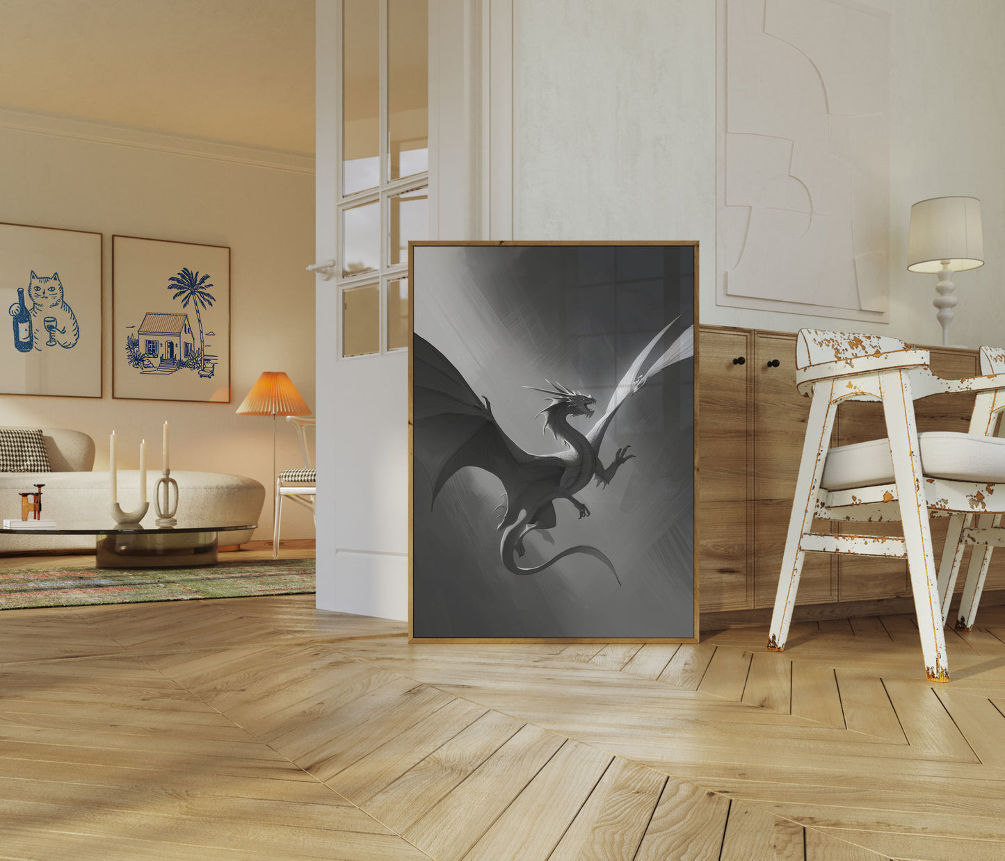 Majestic Dragon Flight Poster