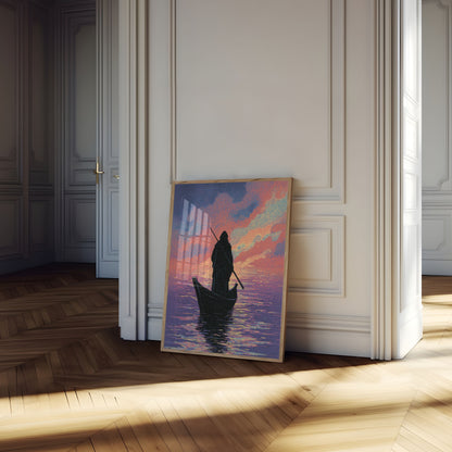 Gondolier at Sunset Poster