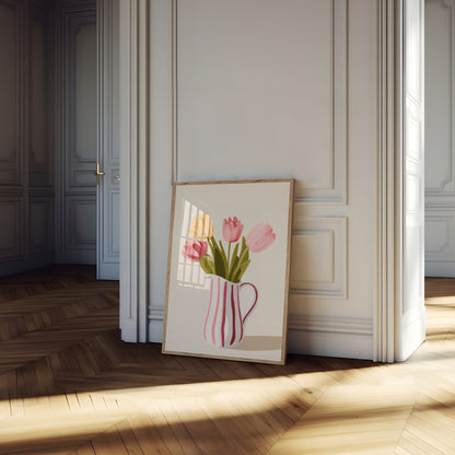 Tulipani in Vaso Rigato Poster