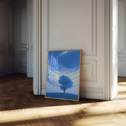 Solitary Tree Under Starry Sky Poster