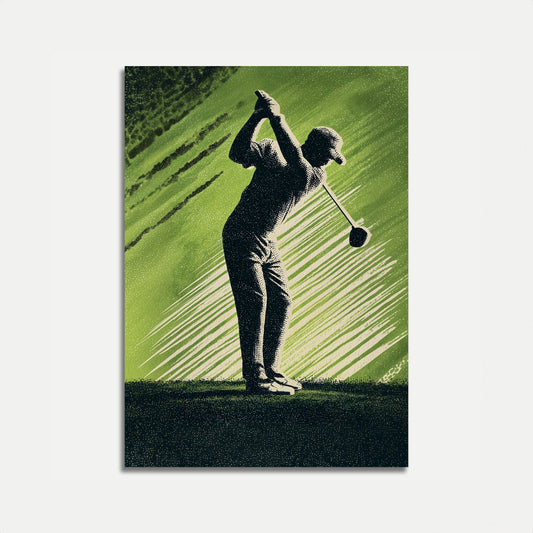 Póster del swing dinámico del golfista