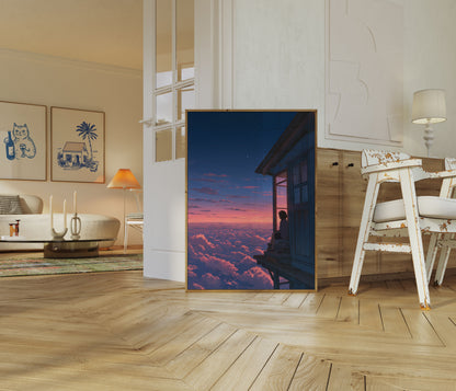 Above the Clouds Sunset Poster