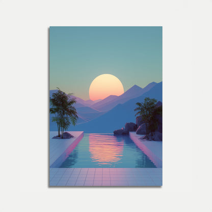 Poster Tramonto sul Lago di Montagna