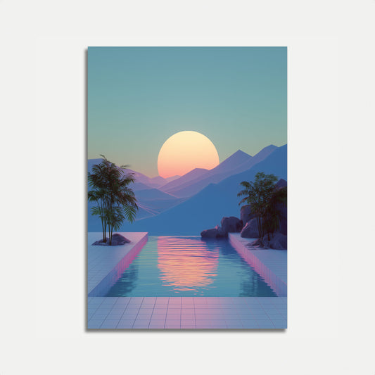 Poster Tramonto sul Lago di Montagna