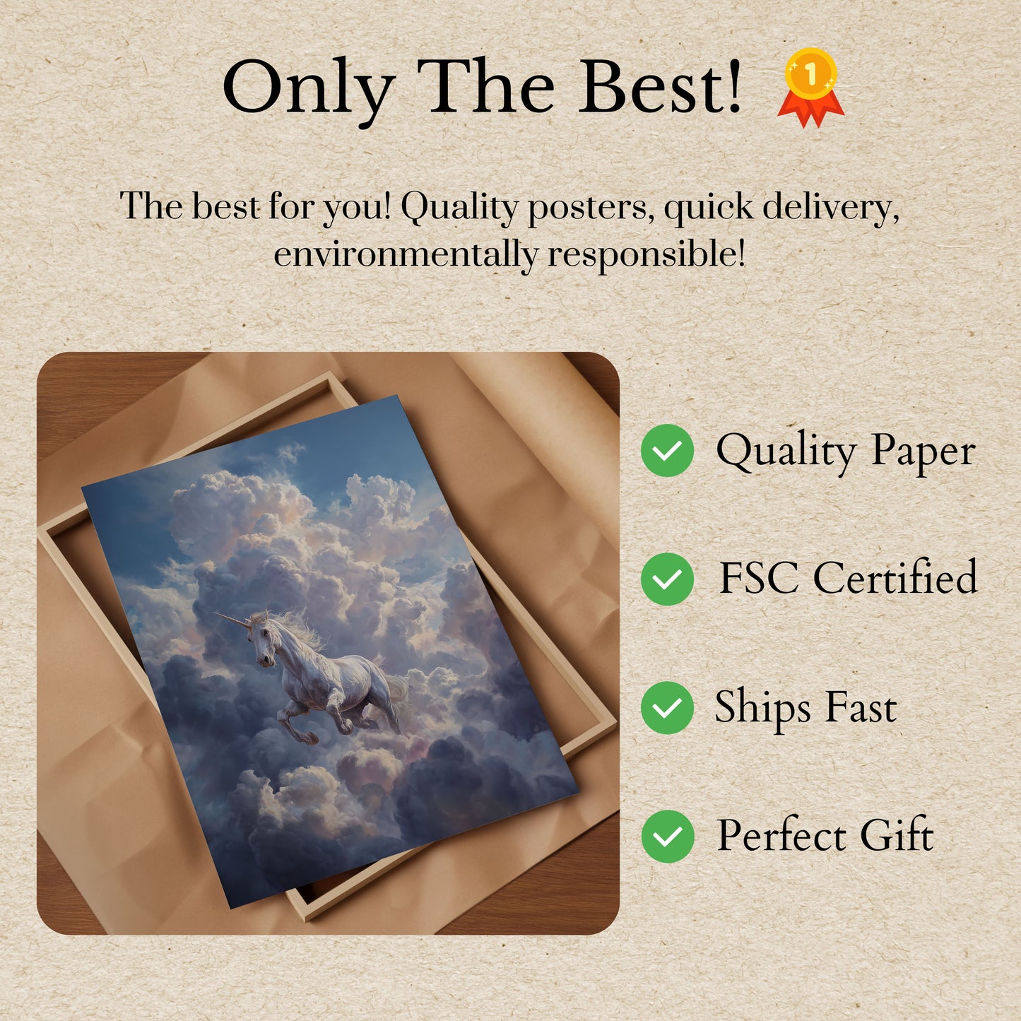 Celestial Unicorn Dreamscape Poster