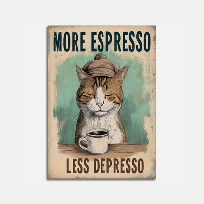 Coffee Lover's Cozy Cat Poster