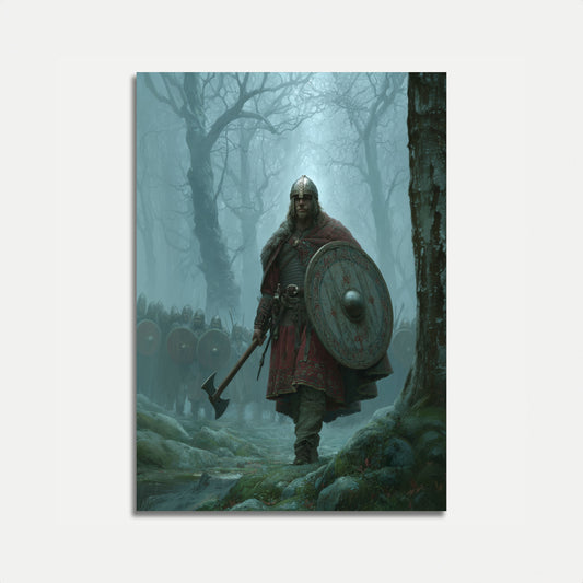 Viking Warrior Forest Poster