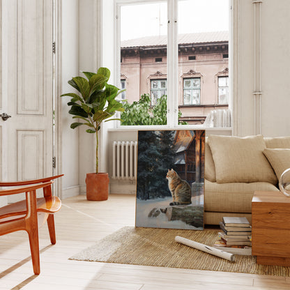 Tabby Cat in Winter Castle Poster