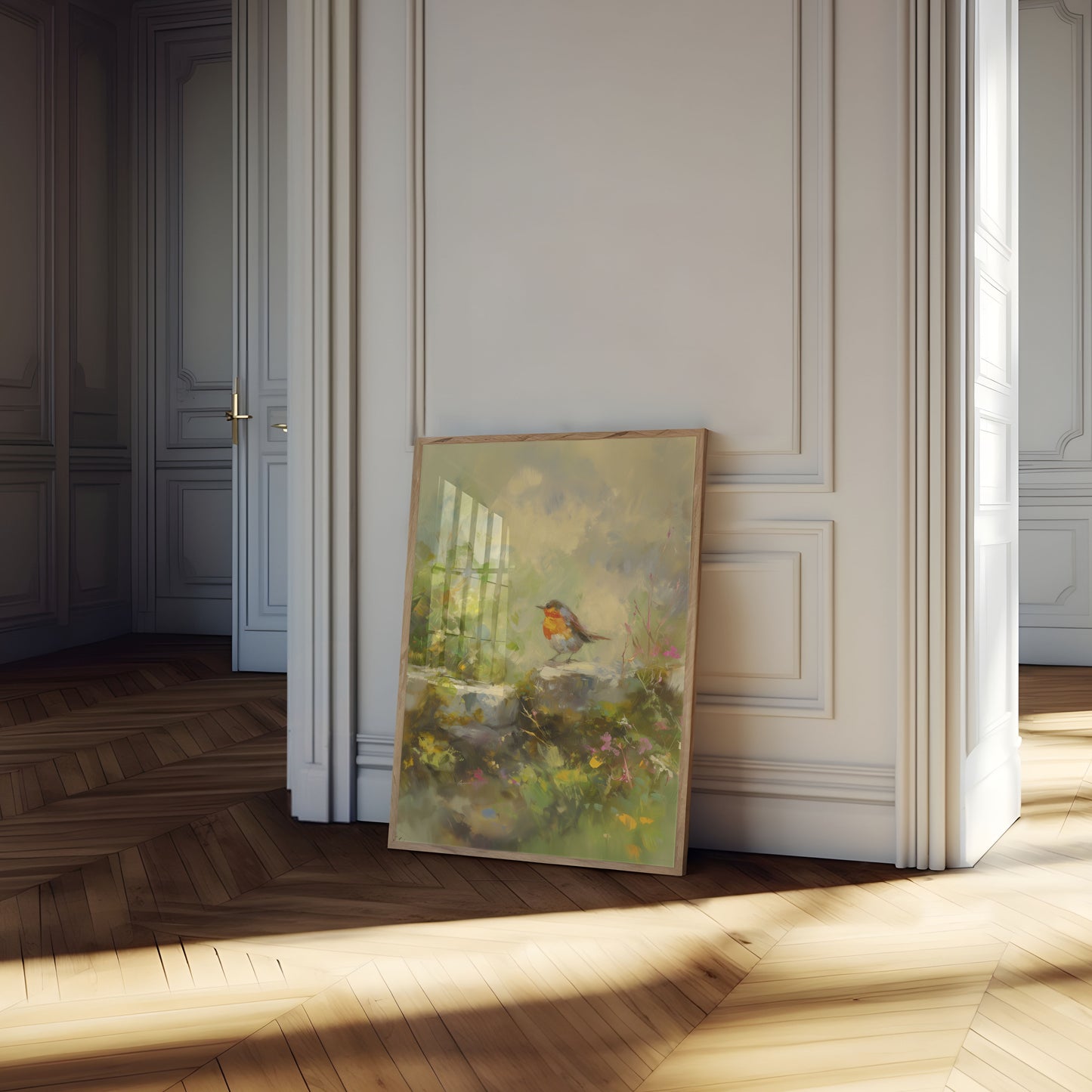 Affiche Robin dans les Fleurs du Jardin