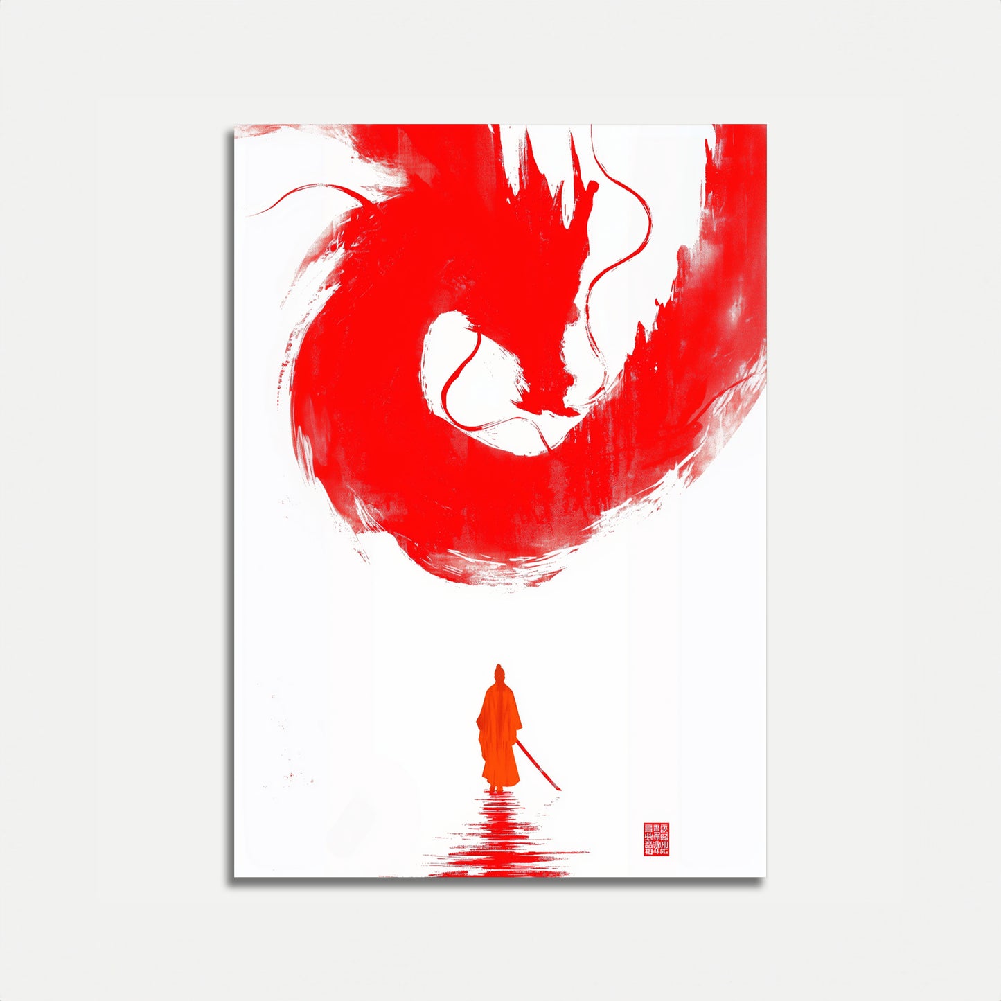 Crimson Dragon Warrior Poster