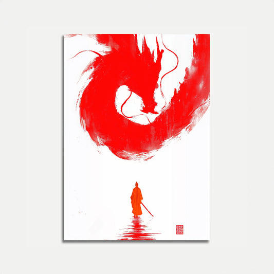 Crimson Dragon Warrior Poster