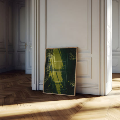 Sunlit Tennis Court Shadows Poster