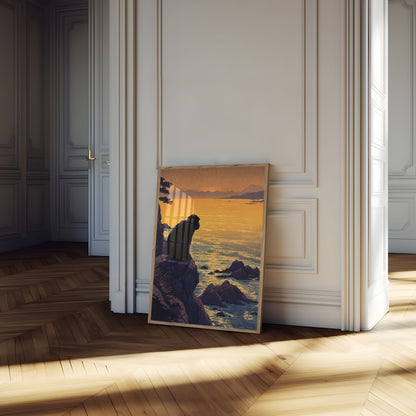 Póster de Primate Contemplativo al Atardecer