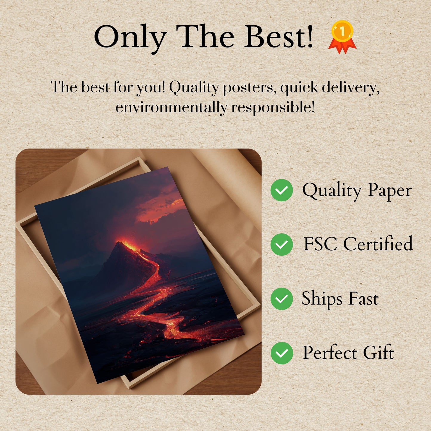 Volcanic Eruption Nature Poster