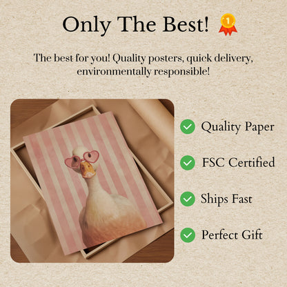 Groovy Duck Hjerte Solbriller Plakat
