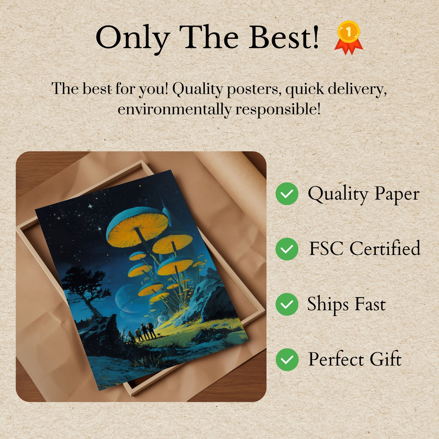 Plakat Nocy Obcego Lasu Grzybów