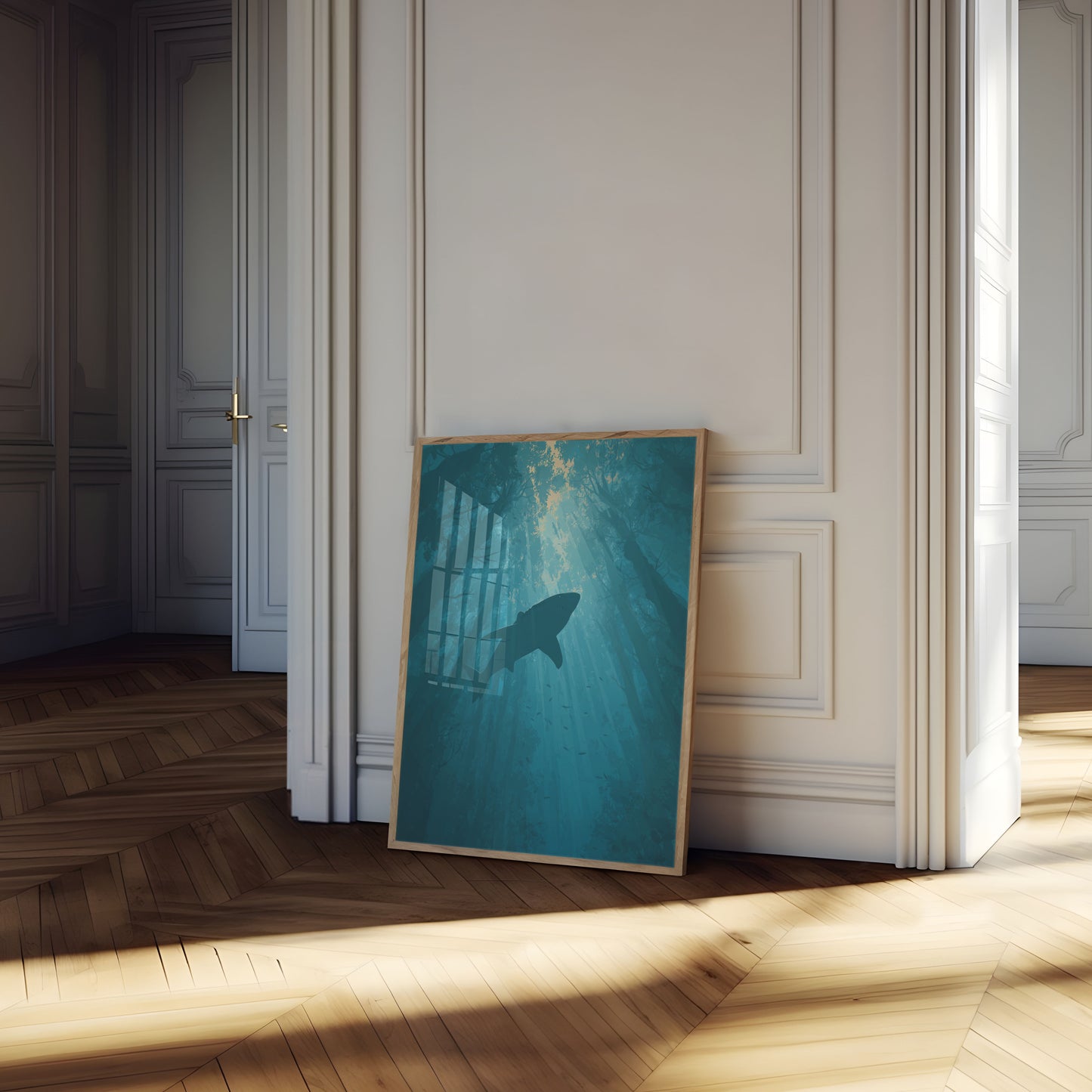 Underwater Forest Shark Poster