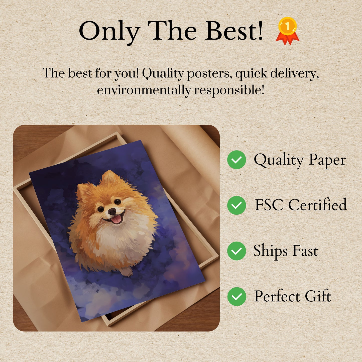 Fluffy Pomeranian Smile Poster