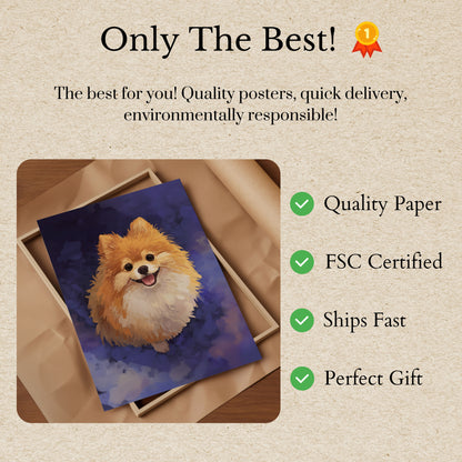 Fluffy Pomeranian Smile Poster
