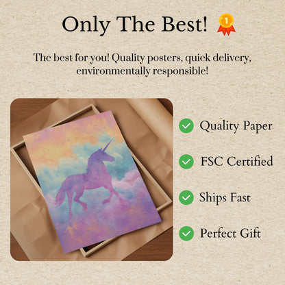 Magical Unicorn Cloud Poster