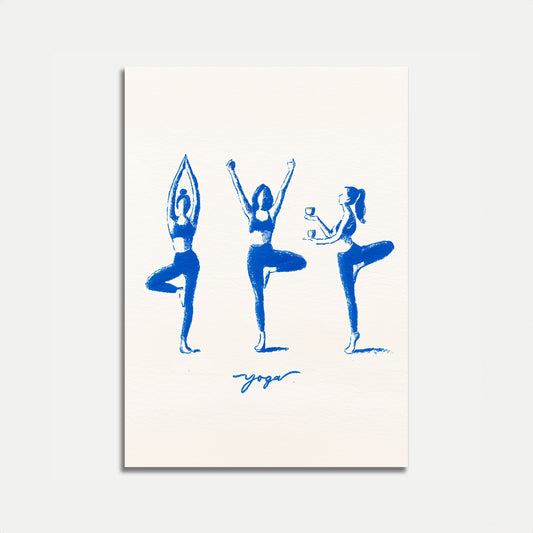 Blauer Yoga Flow Poster
