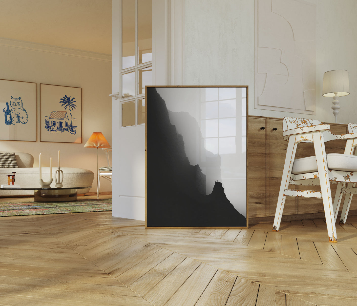 Misty Mountain Silhouette Poster