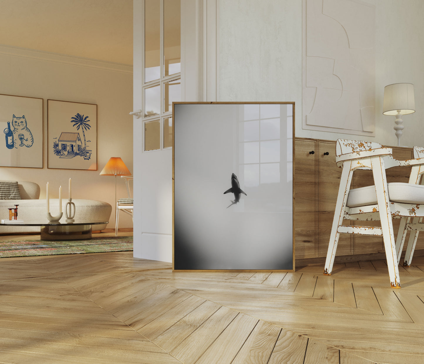 Solitary Shark Ocean Poster