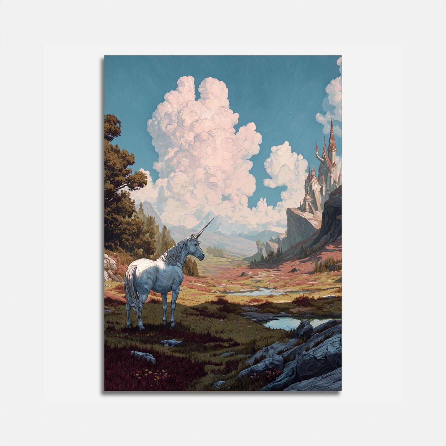 Majestic Unicorn Fantasy Poster