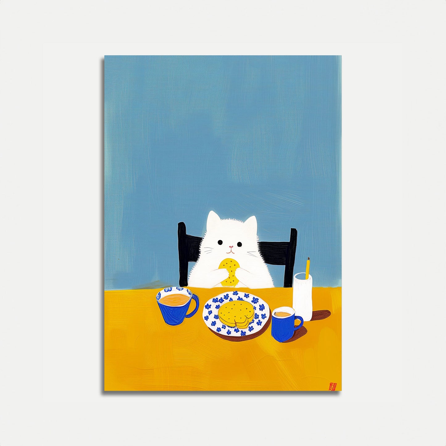 Cute Cookie Cat Breakfast Poster