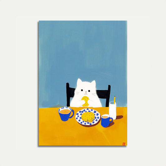 Cute Cookie Cat Breakfast Poster