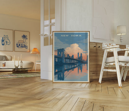 Brooklyn Bridge Sunset Poster