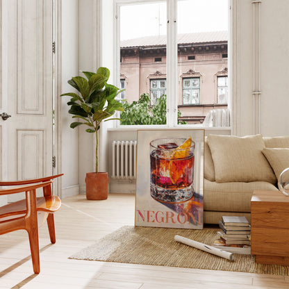 Vibrant Negroni Cocktail Poster